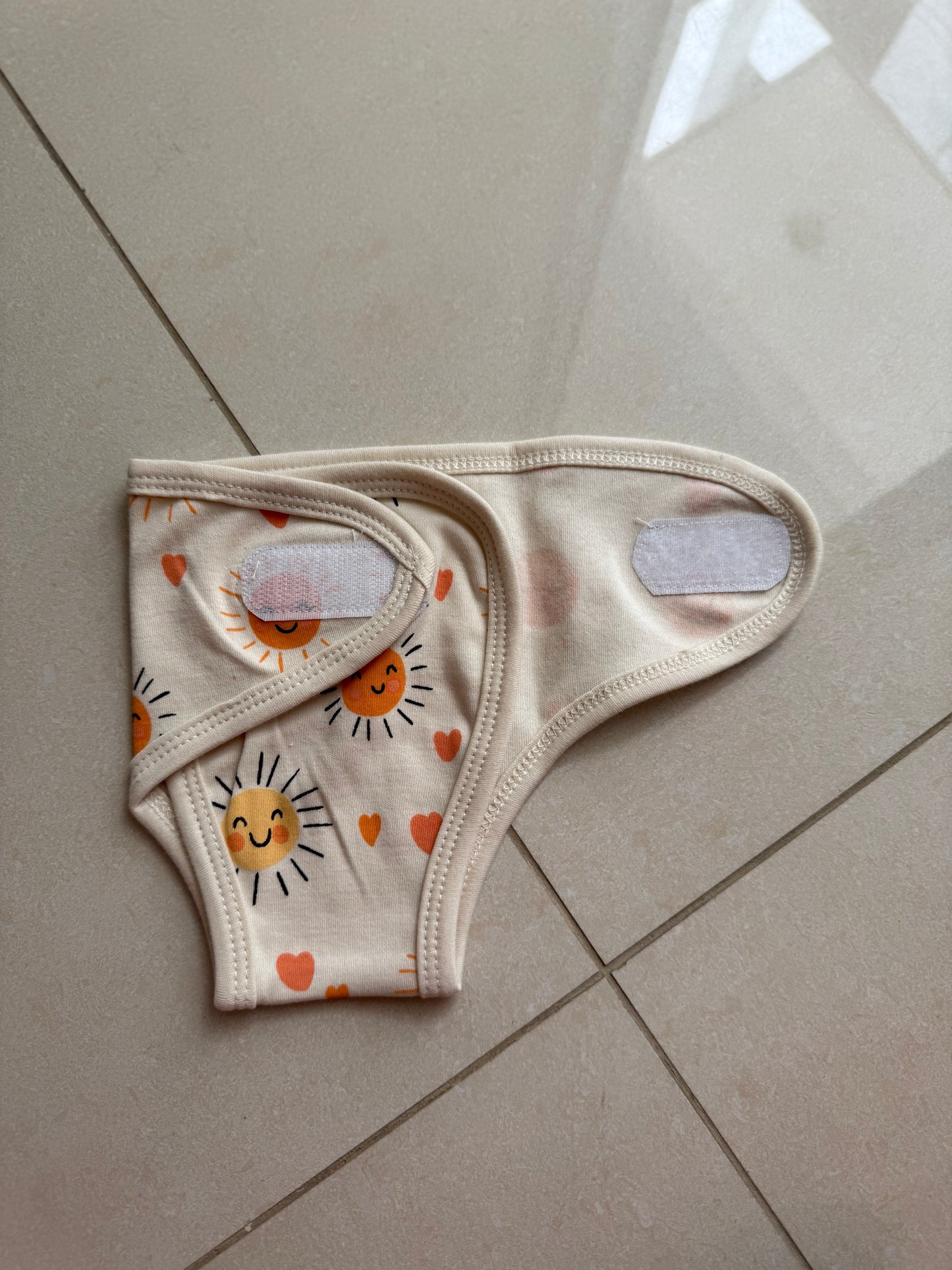 Pure Cotton Preemie Diaper Covers – Happy Sun Pattern