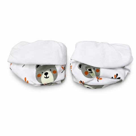 Preemie / NICU Socks — White Teddy Bear Print