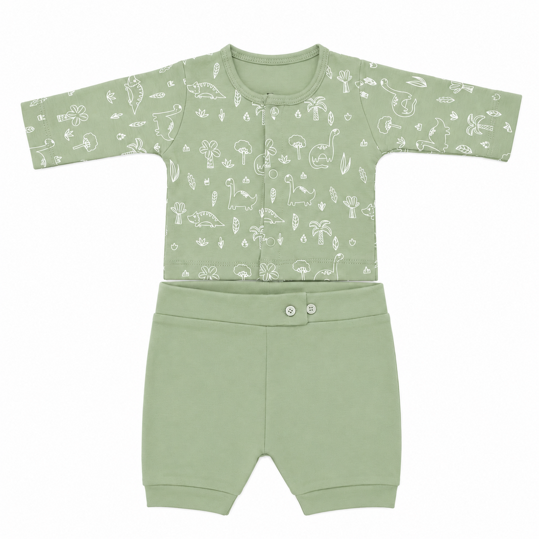 ZB Little Dino two-piece outfit with a top and shorts