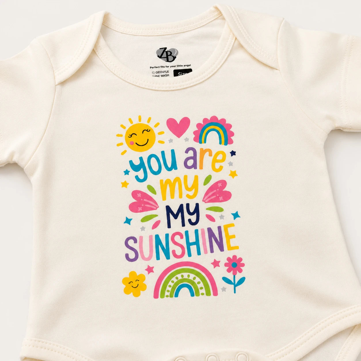 Baby Basic short-sleeve cotton bodysuit in an assorted ZB design – alternate product view