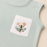 Little Koala sleeveless cotton baby bodysuit