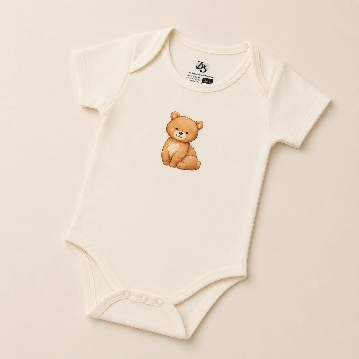 Baby Basic short-sleeve cotton bodysuit in an assorted ZB design – alternate product view