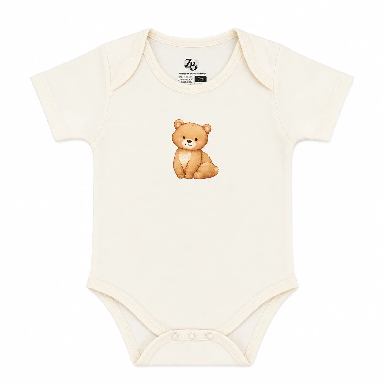 Baby Basic short-sleeve cotton bodysuit in an assorted ZB design – alternate product view