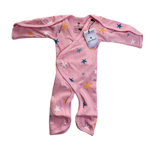 Pure Cotton Preemie Full Bodysuit – Star Pattern