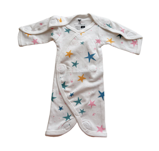 Pure Cotton Preemie Half Bodysuit – Star Pattern
