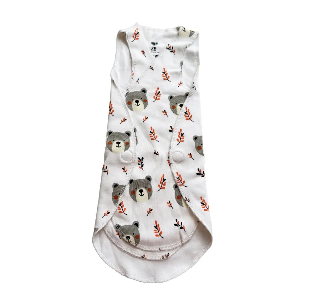 Preemie Sleeveless Shirt – Teddy Bear Design - Zahra Batool 