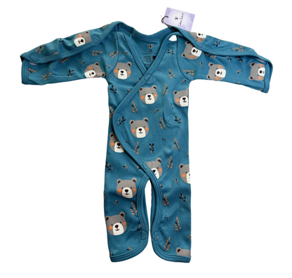 Pure Cotton Preemie Full Bodysuit – Teddy Bear Design