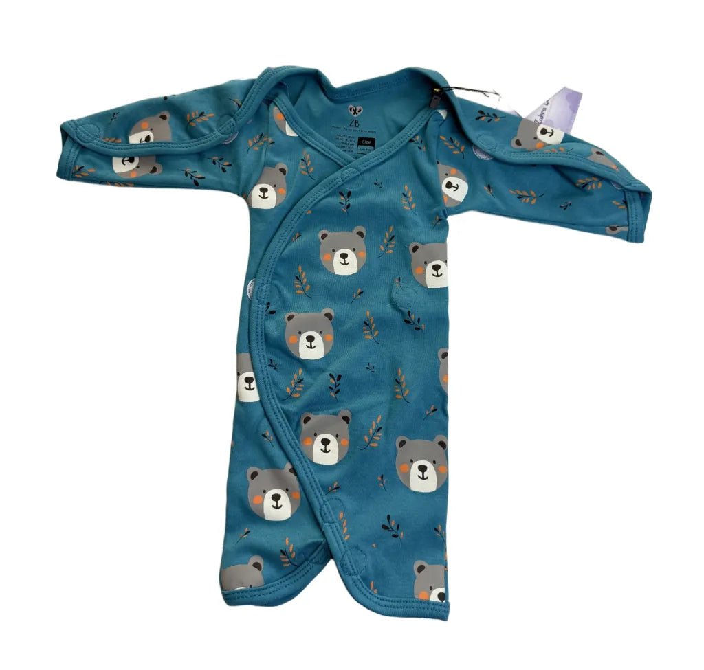 Pure Cotton Preemie Half Bodysuit – Teddy Bear Design - Zahra Batool 