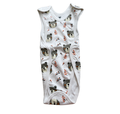 Pure Cotton Preemie Romper – Teddy Bear Design