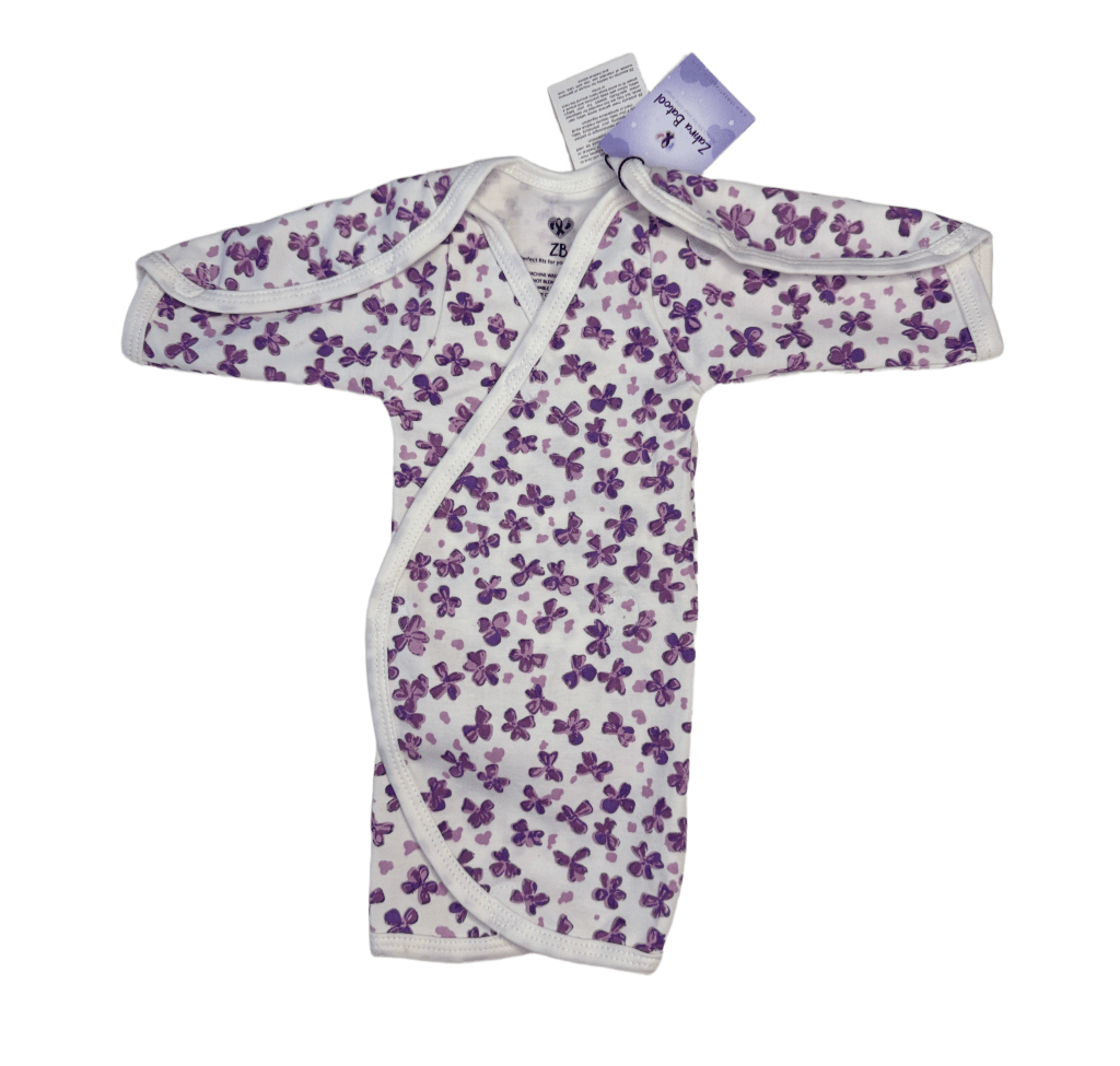 Preemie Shirt – Cute Violet Flowers Pattern - Zahra Batool 