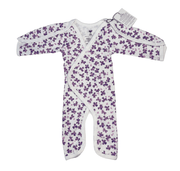 Preemie Full Bodysuit – Cute Violet Flowers Pattern - Zahra Batool 