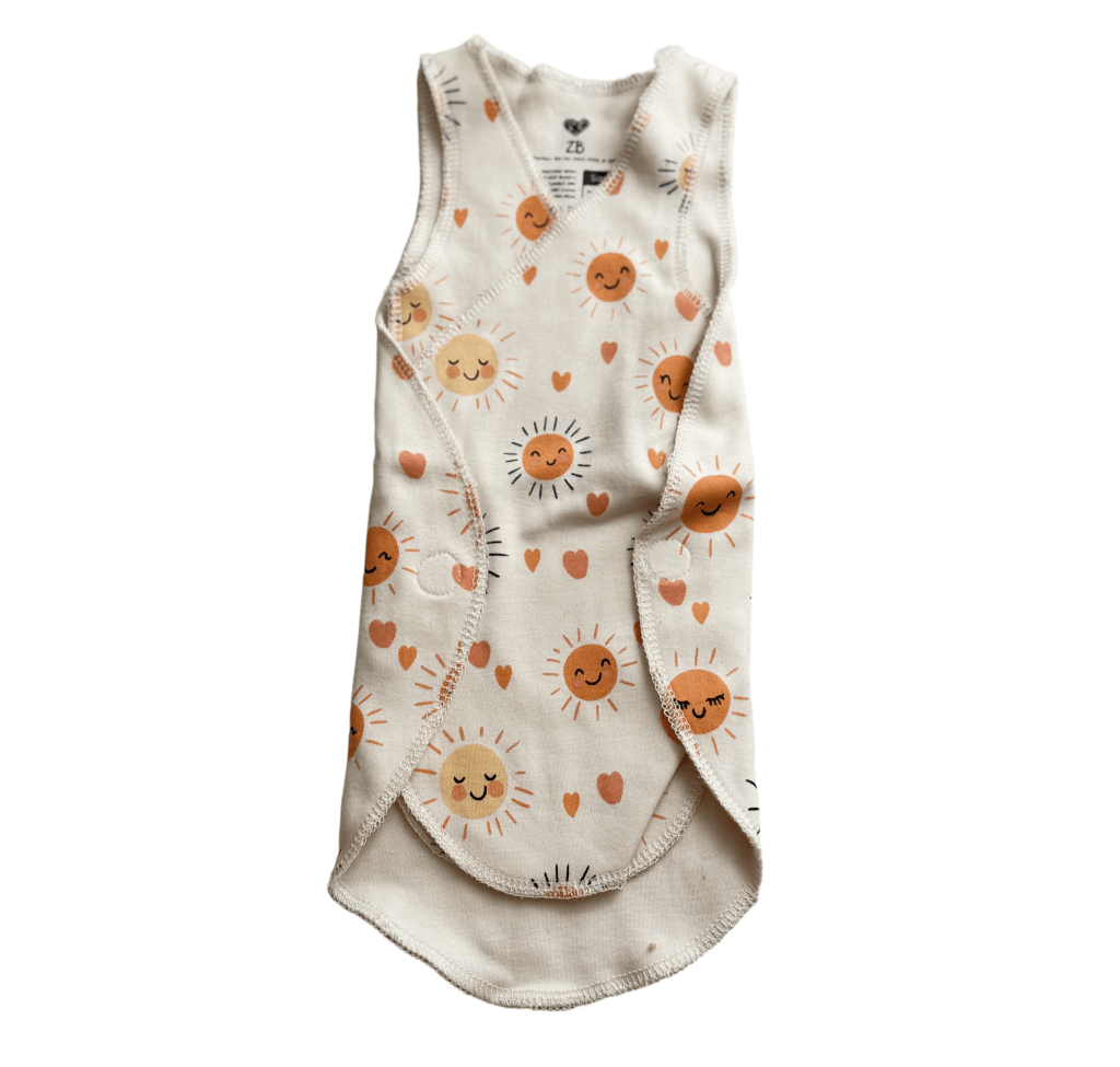Preemie Sleeveless Shirt – Happy Sun Pattern - Zahra Batool 