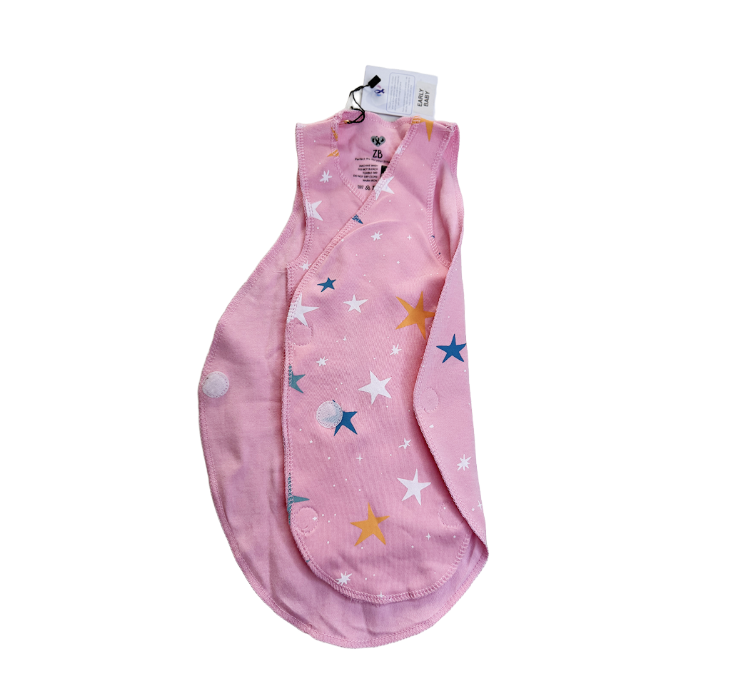 Pure Cotton Preemie Sleeveless Shirt – Star Pattern