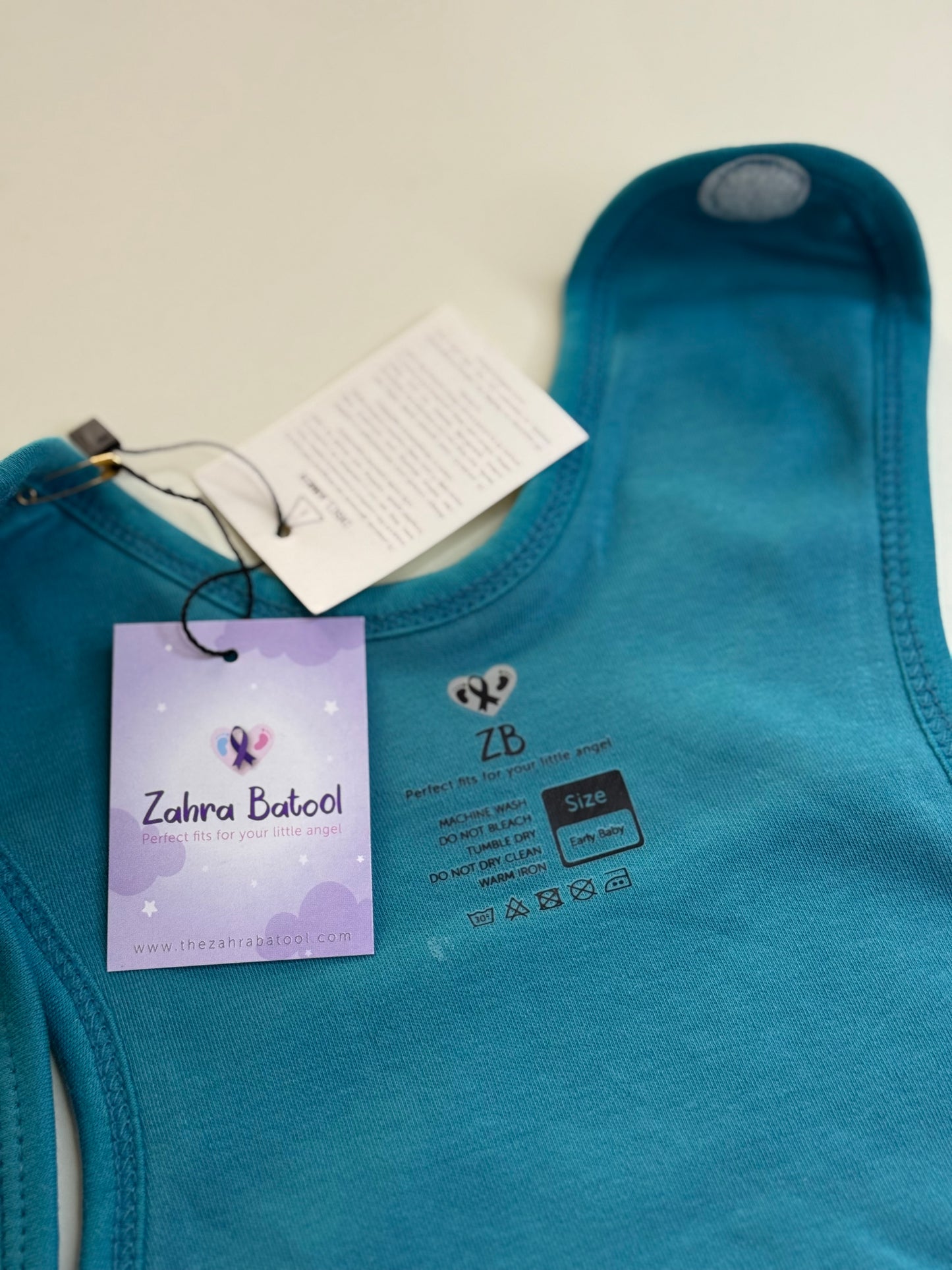 Pure Cotton Preemie Romper – Teddy Bear Design