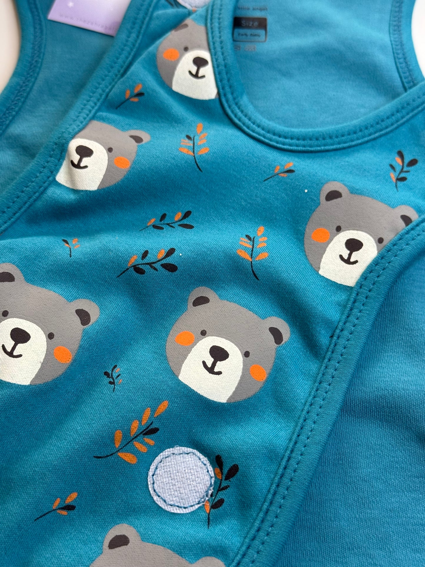 Pure Cotton Preemie Romper – Teddy Bear Design