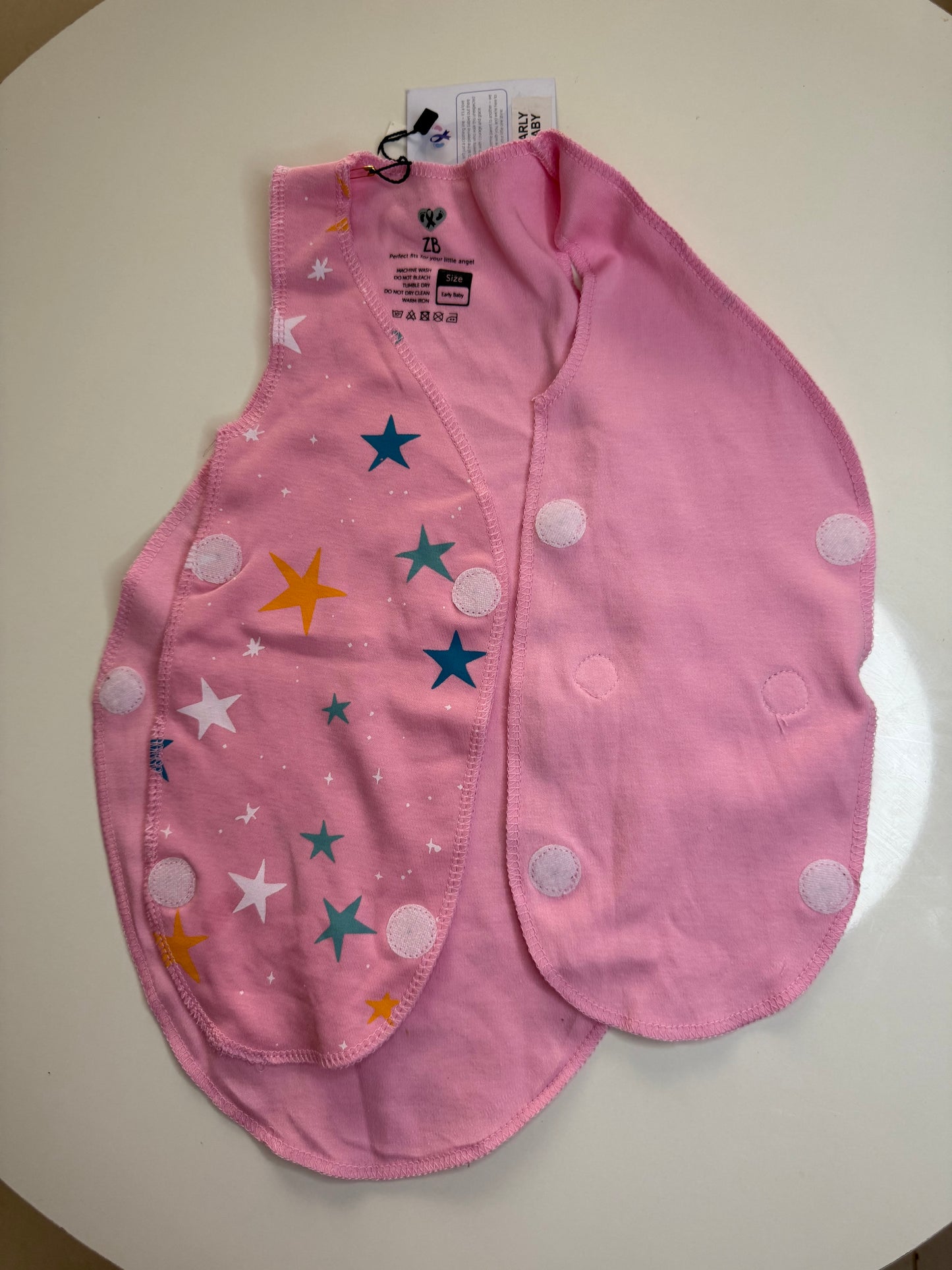Pure Cotton Preemie Sleeveless Shirt – Star Pattern