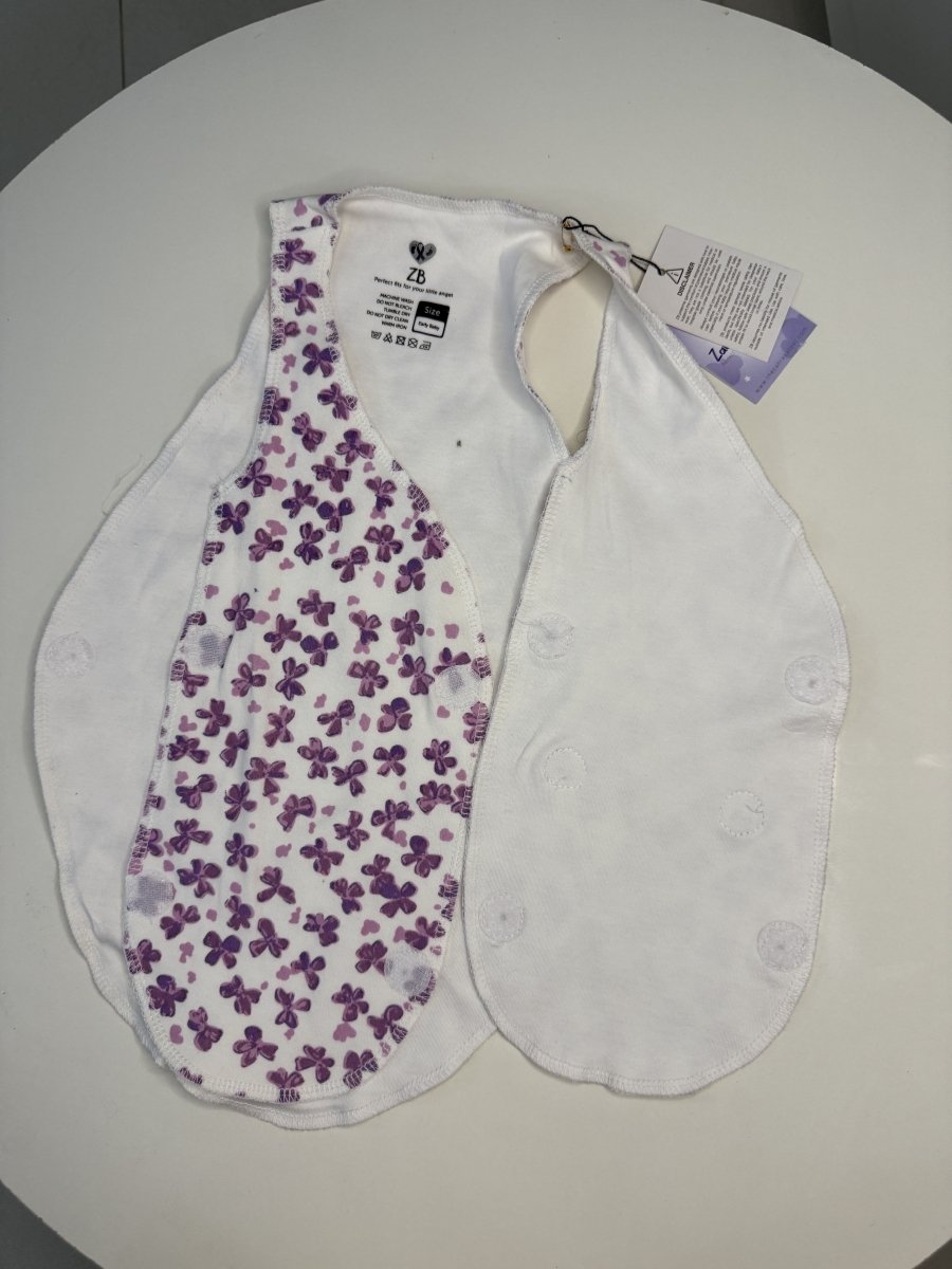 Preemie Sleeveless Shirt – Cute Violet Flowers Pattern - Zahra Batool 