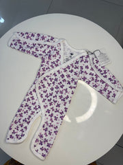 Preemie Full Bodysuit – Cute Violet Flowers Pattern - Zahra Batool 
