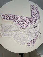Preemie Full Bodysuit – Cute Violet Flowers Pattern - Zahra Batool 