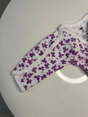 Preemie Full Bodysuit – Cute Violet Flowers Pattern - Zahra Batool 