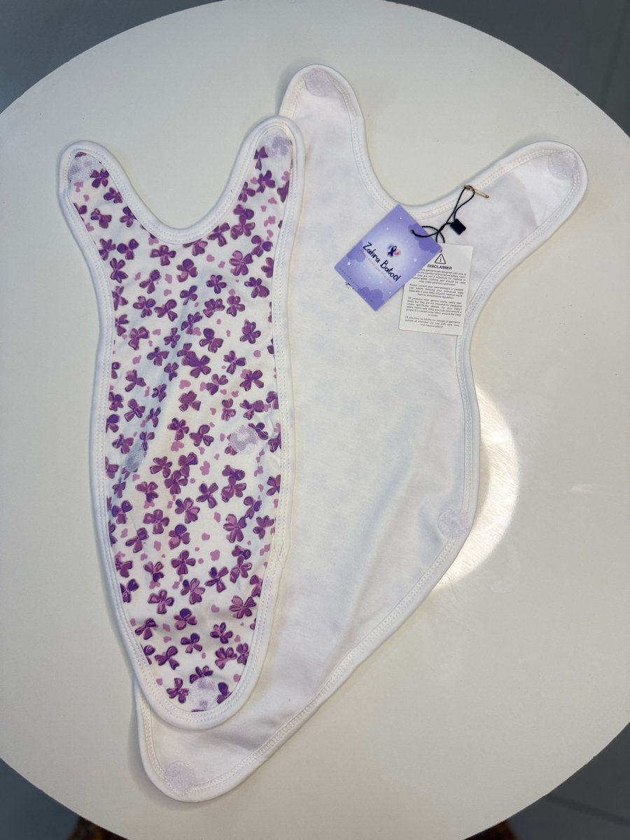 Preemie Romper – Cute Violet Flowers Pattern - Zahra Batool 