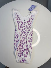 Preemie Romper – Cute Violet Flowers Pattern - Zahra Batool 