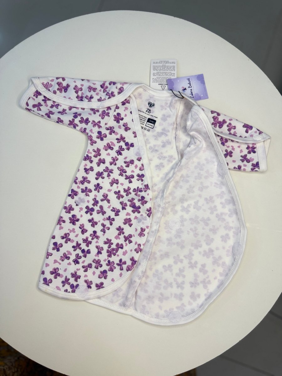 Preemie Shirt – Cute Violet Flowers Pattern - Zahra Batool 