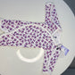 Pure Cotton Preemie Half Bodysuit – Cute Violet Flowers Pattern