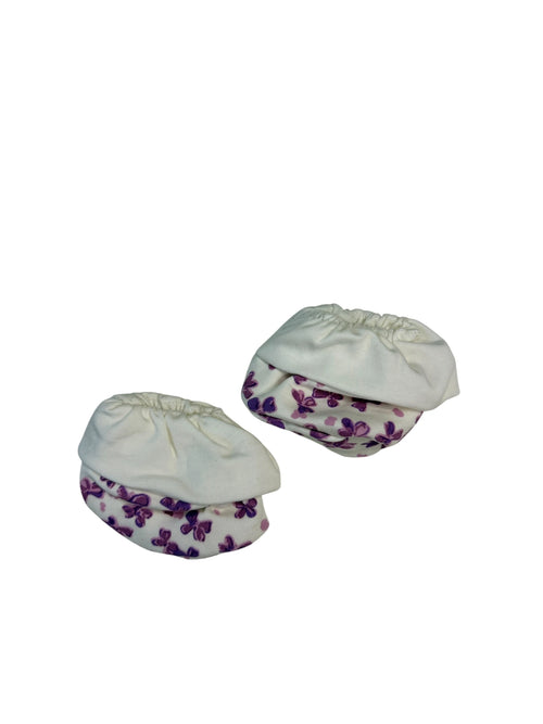 Cap, Mitten & Sock Set – Cute Violet Flowers Pattern