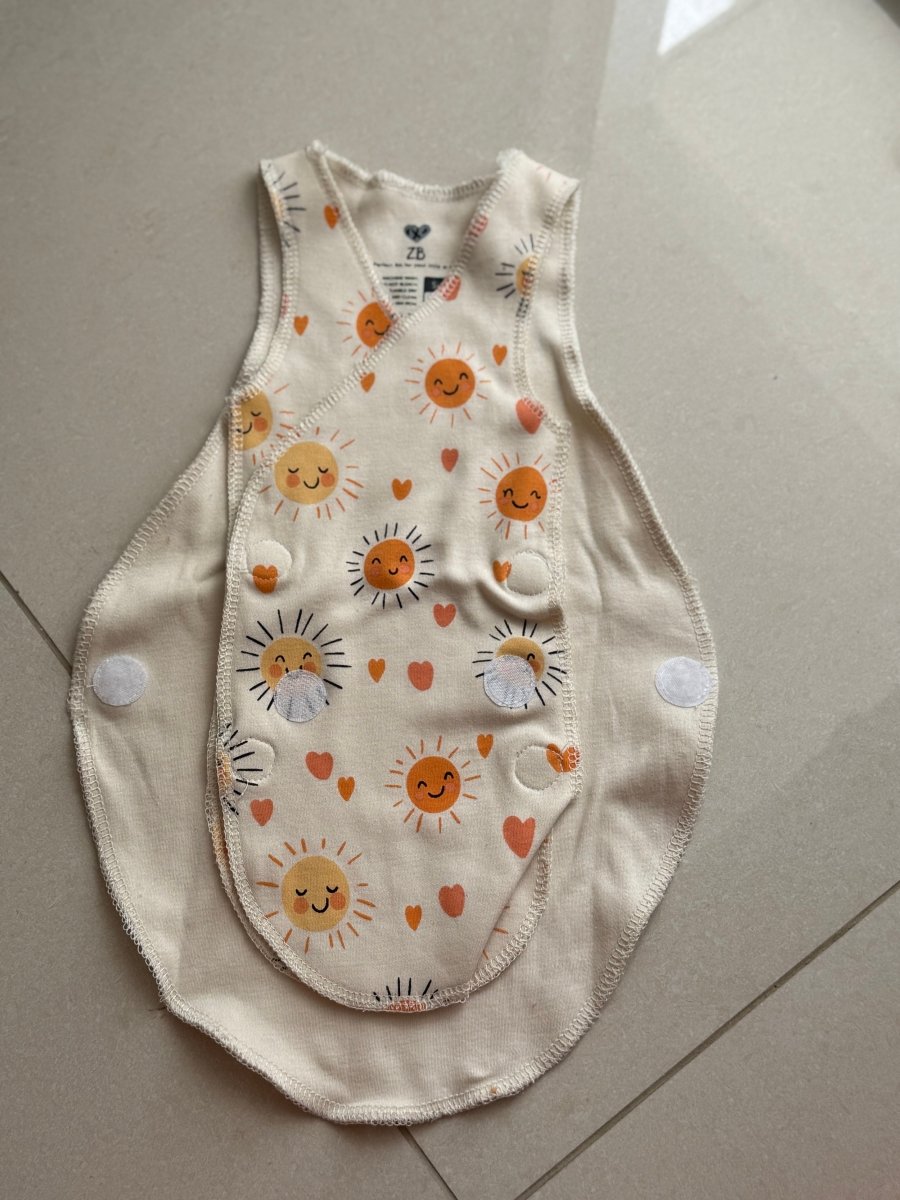 Preemie Sleeveless Shirt – Happy Sun Pattern - Zahra Batool 