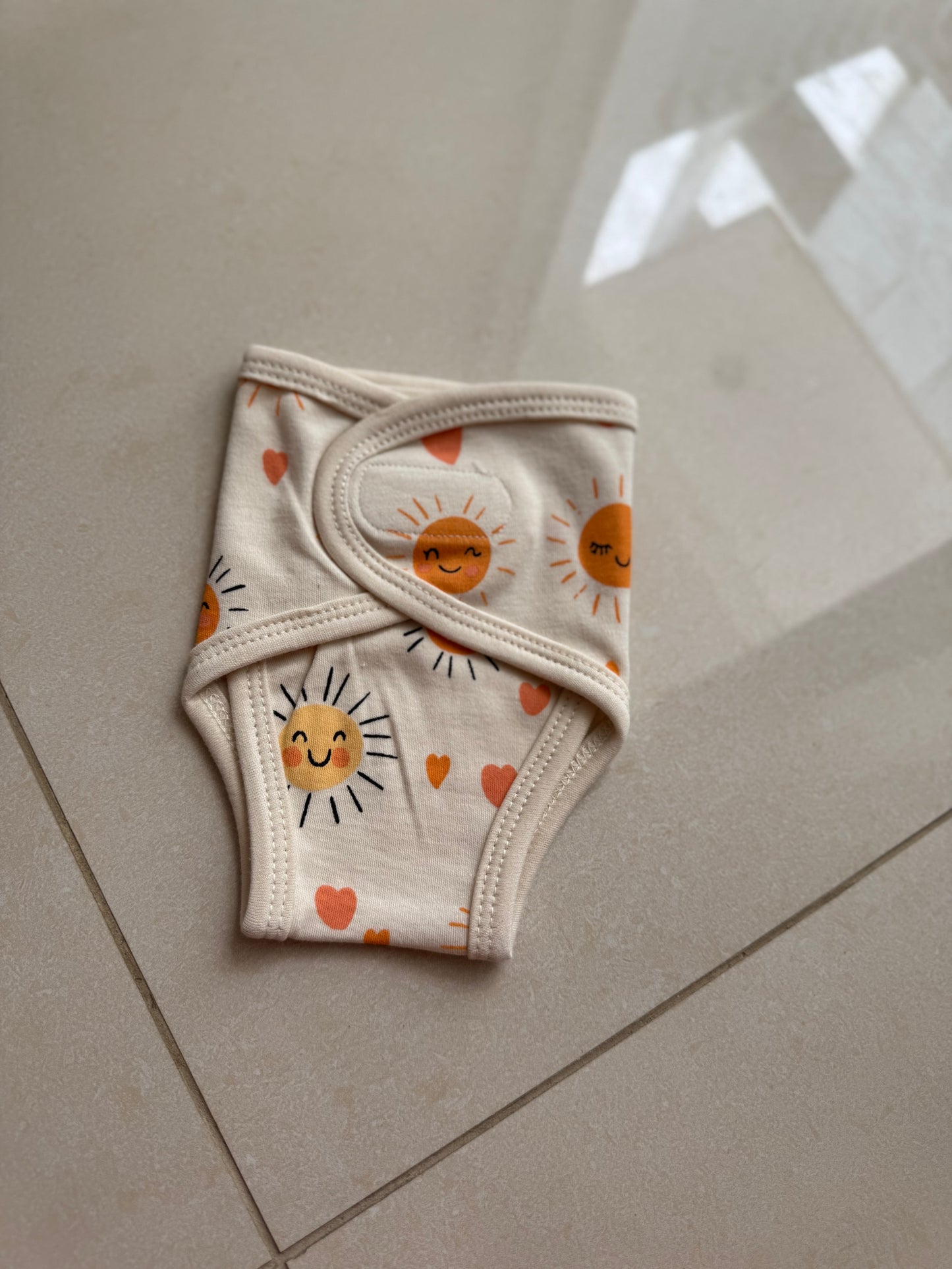 Pure Cotton Preemie Diaper Covers – Happy Sun Pattern