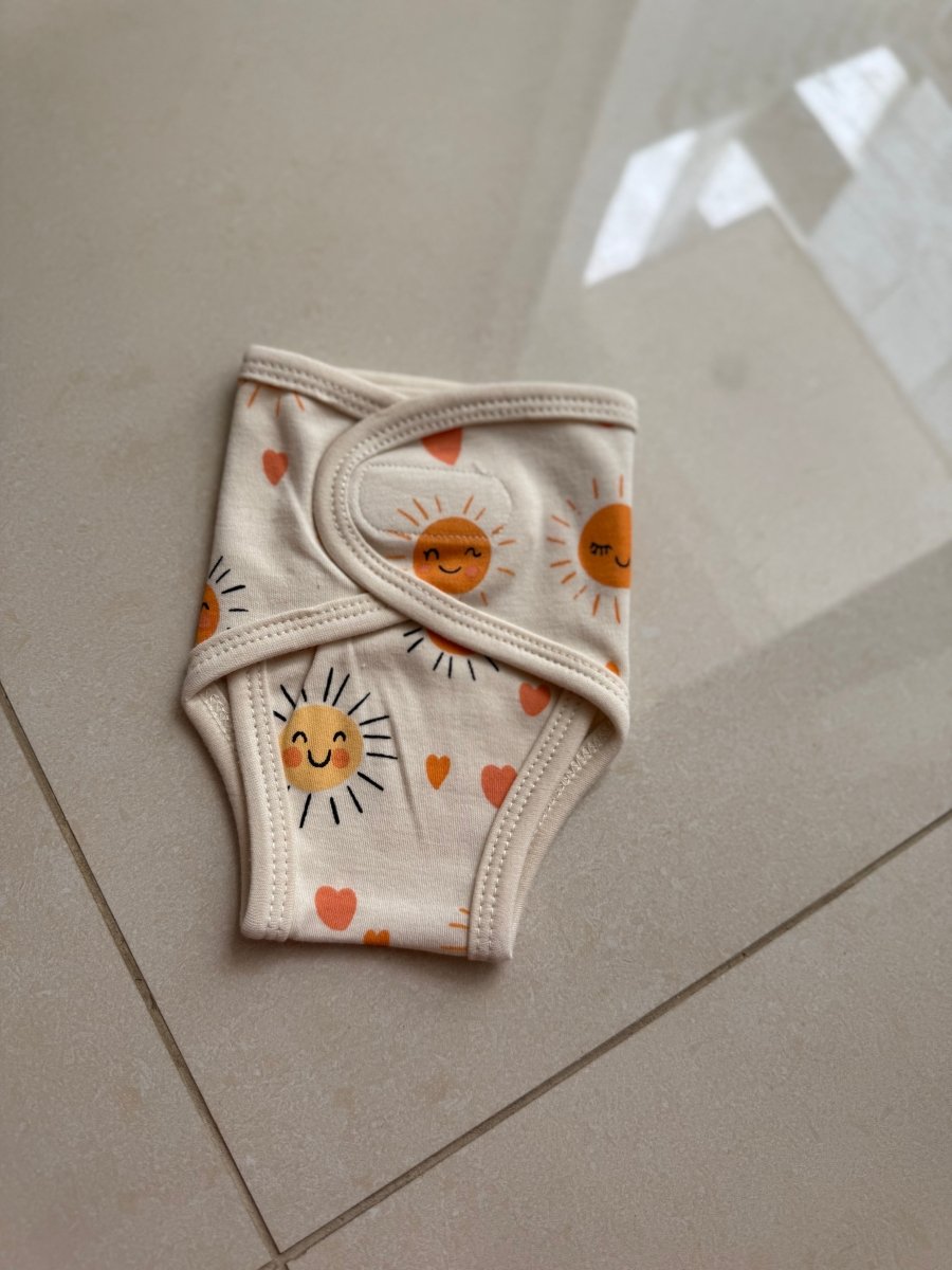 Preemie Diaper Covers – Happy Sun Pattern - Zahra Batool 