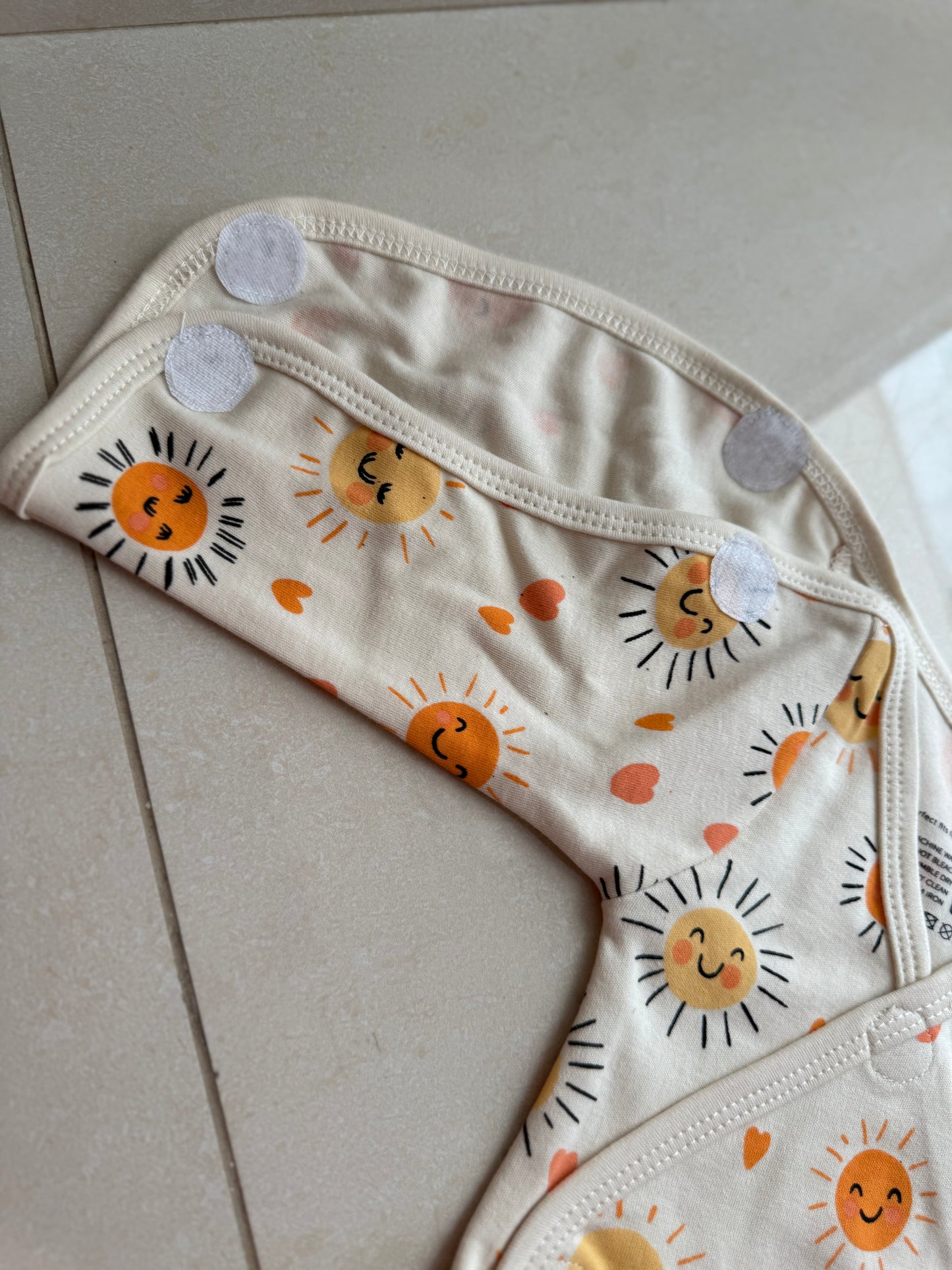 Preemie Full Bodysuit – Happy Sun Pattern