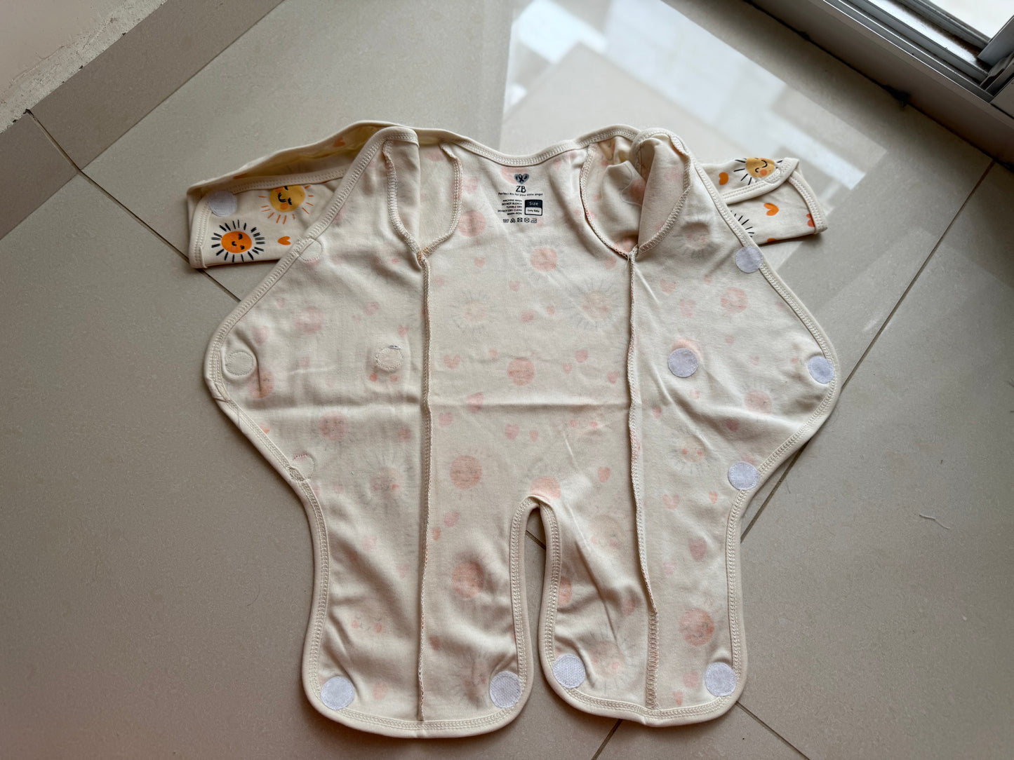Preemie Full Bodysuit – Happy Sun Pattern