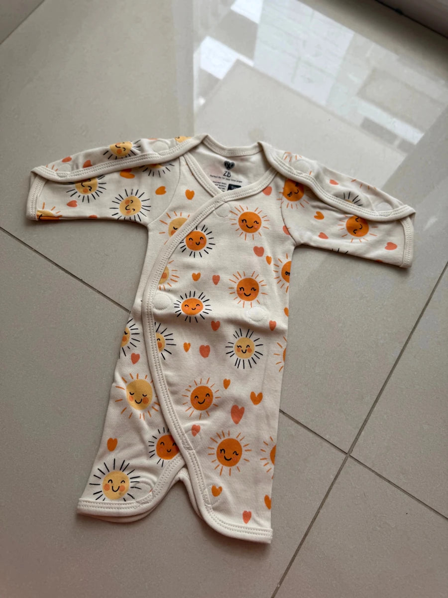 Preemie Half Bodysuit – Happy Sun Pattern - Zahra Batool 