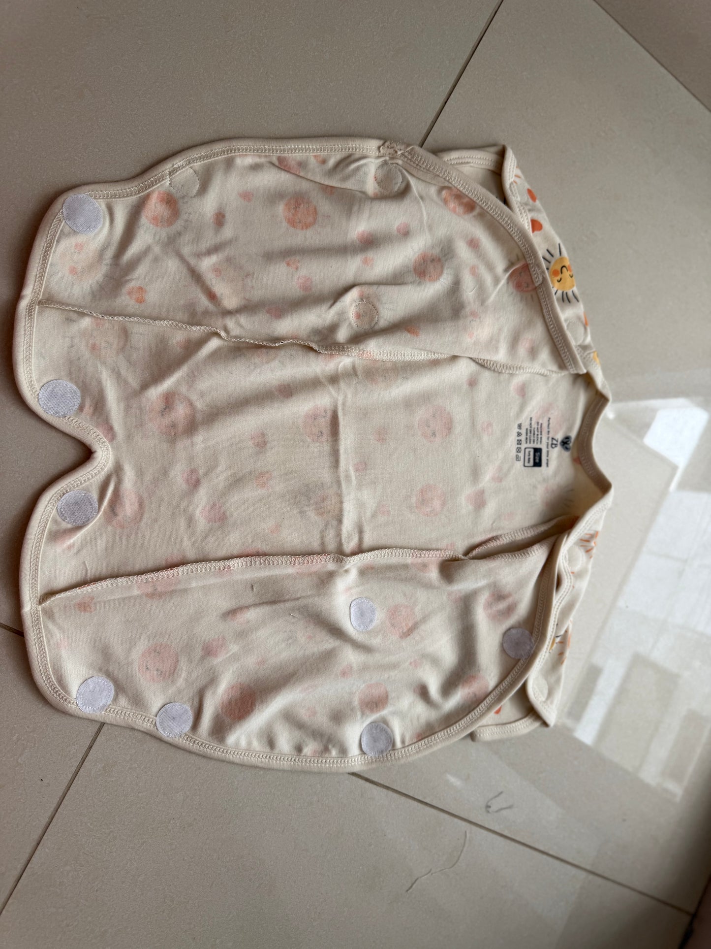 Pure Cotton Preemie Half Bodysuit – Happy Sun Pattern