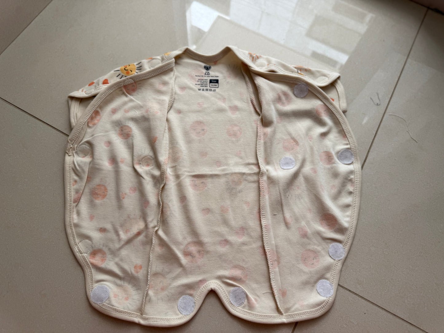 Pure Cotton Preemie Half Bodysuit – Happy Sun Pattern