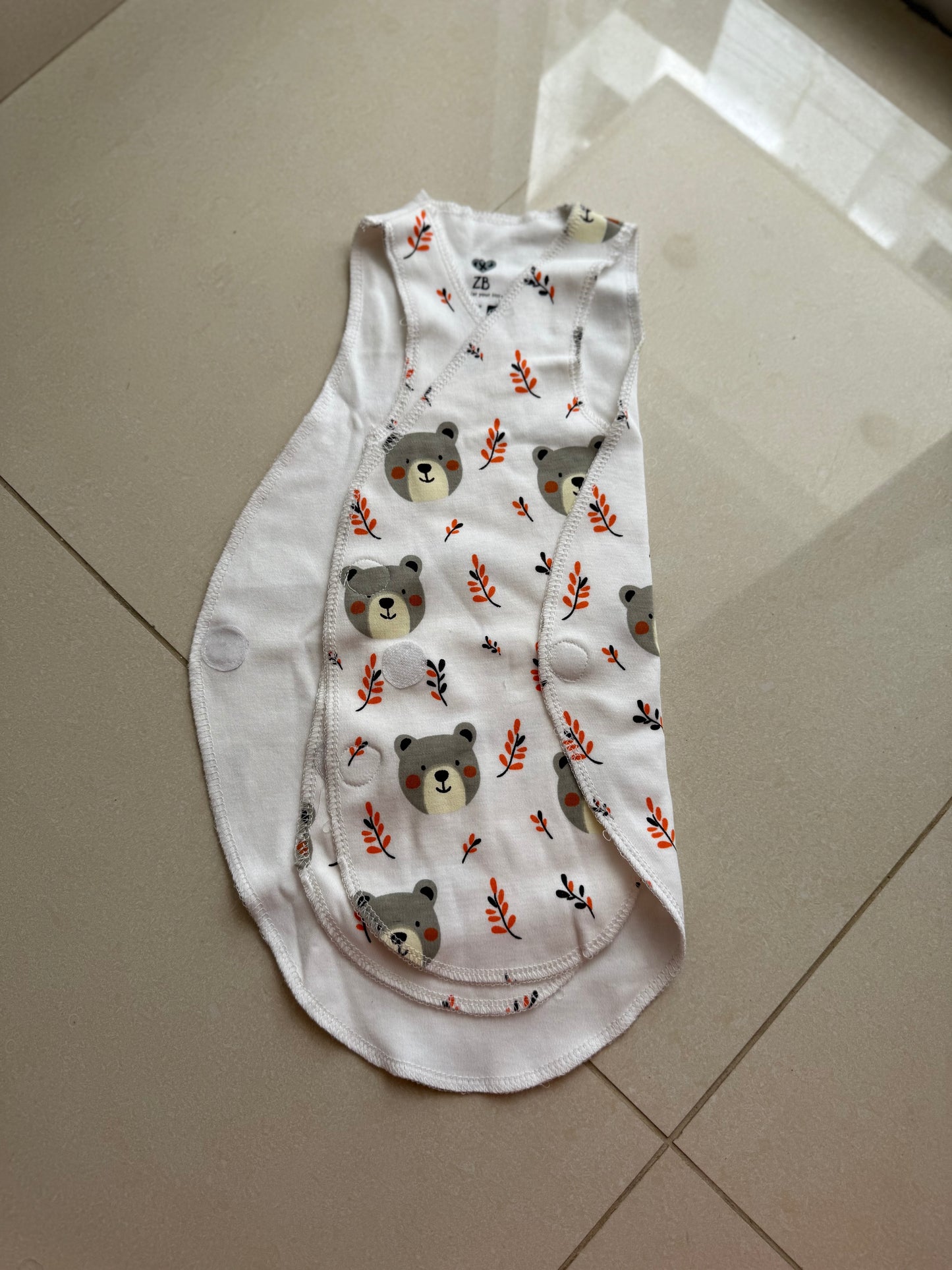 Preemie Sleeveless Shirt – Teddy Bear Design