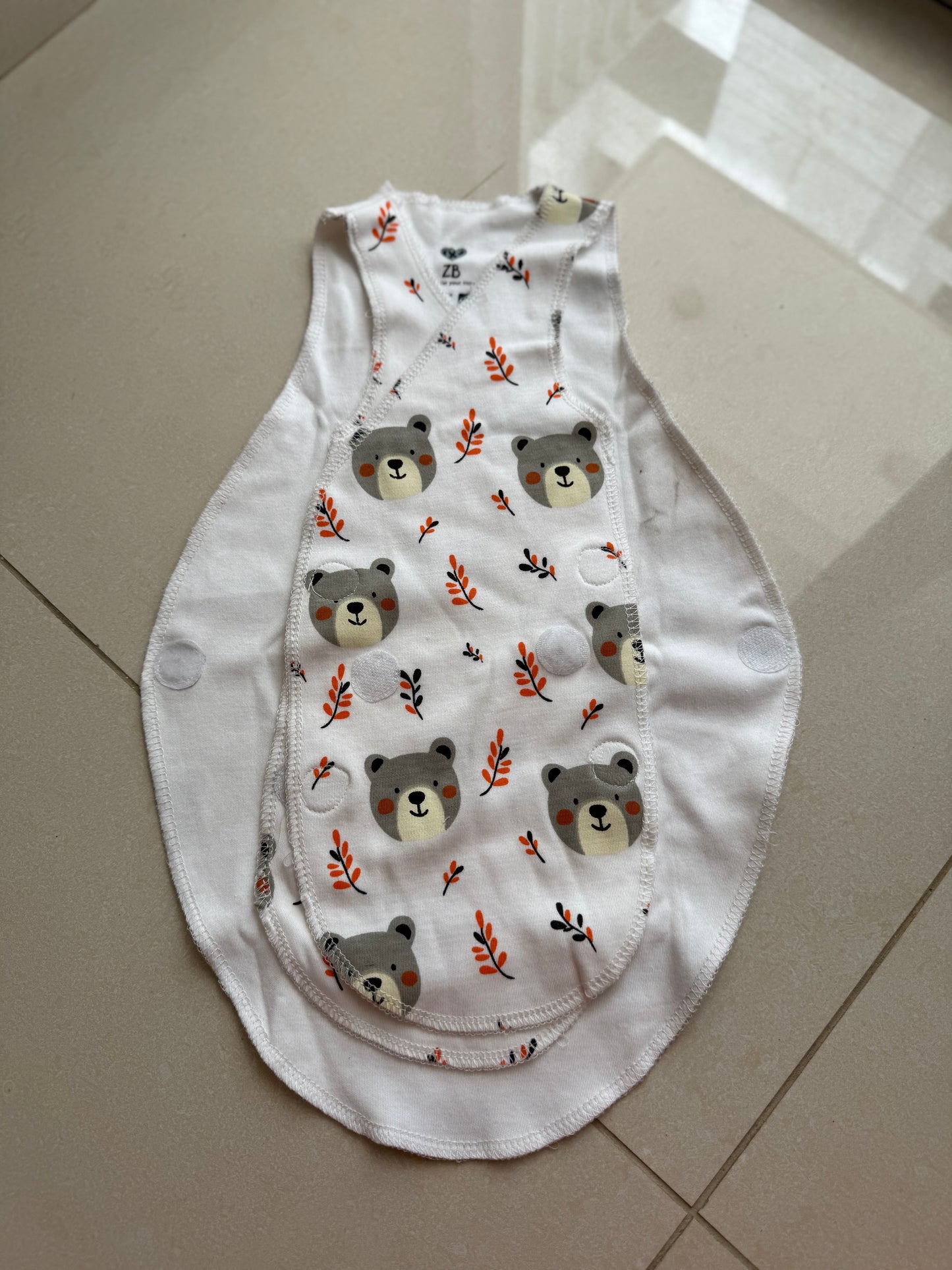 Preemie Sleeveless Shirt – Teddy Bear Design