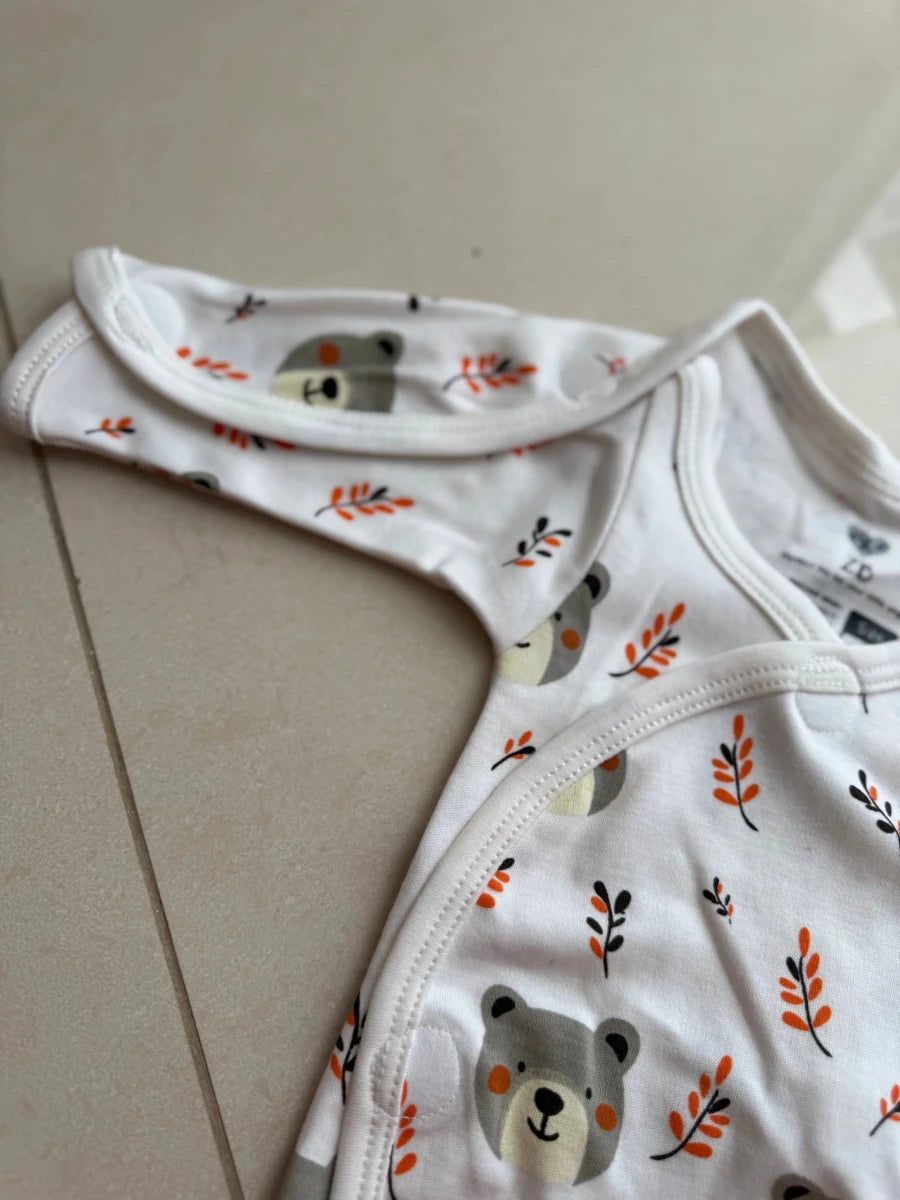 Pure Cotton Preemie Half Bodysuit – Teddy Bear Design - Zahra Batool 