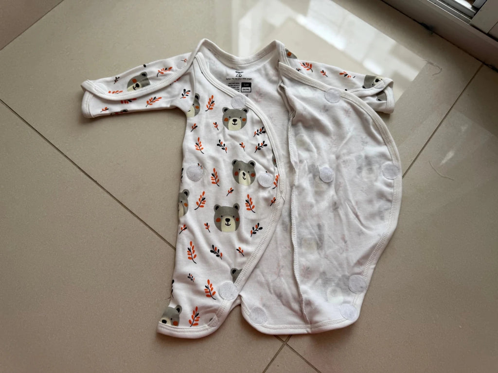 Pure Cotton Preemie Half Bodysuit – Teddy Bear Design - Zahra Batool 