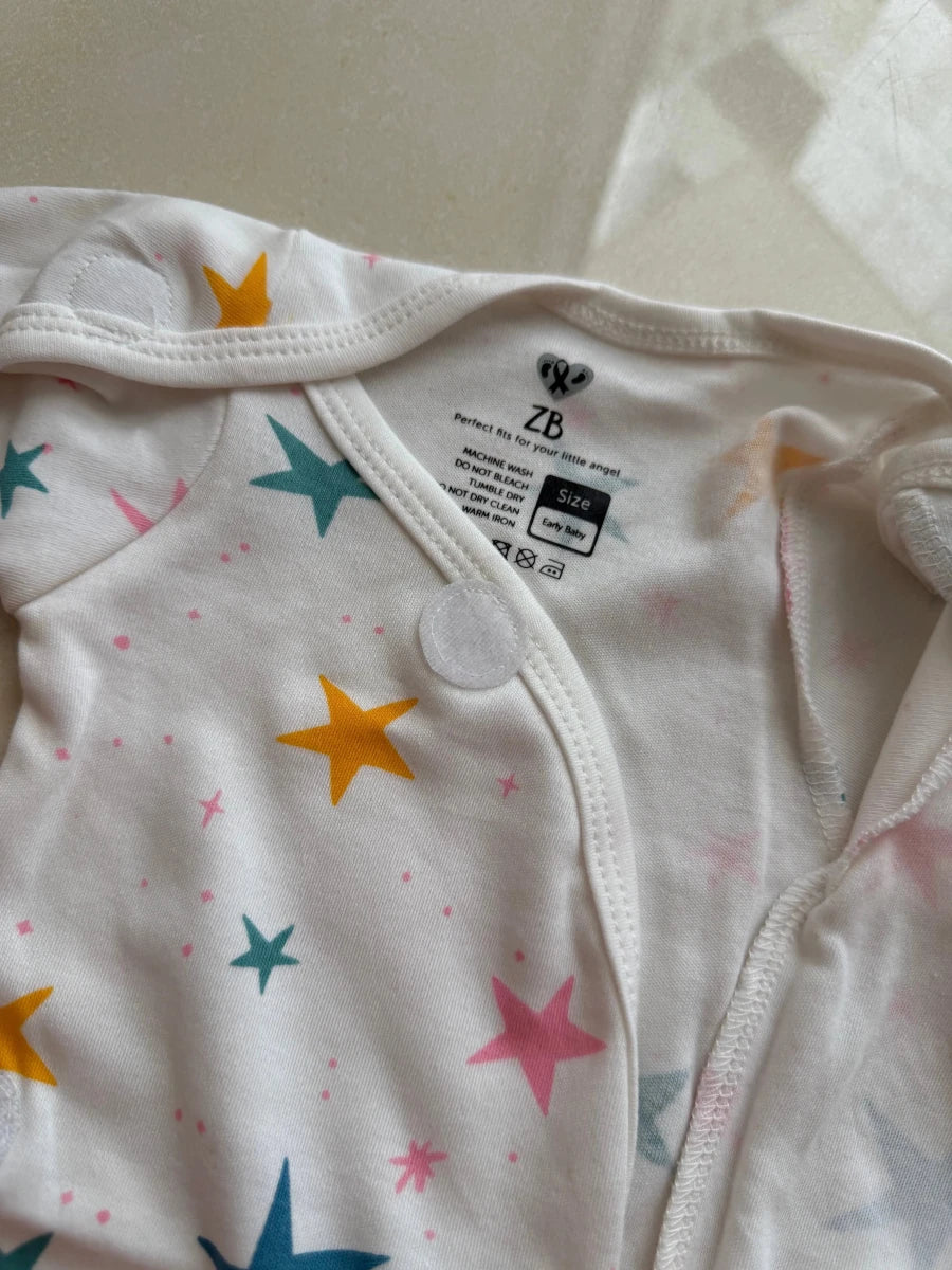 Preemie Half Bodysuit – Star Pattern - Zahra Batool 