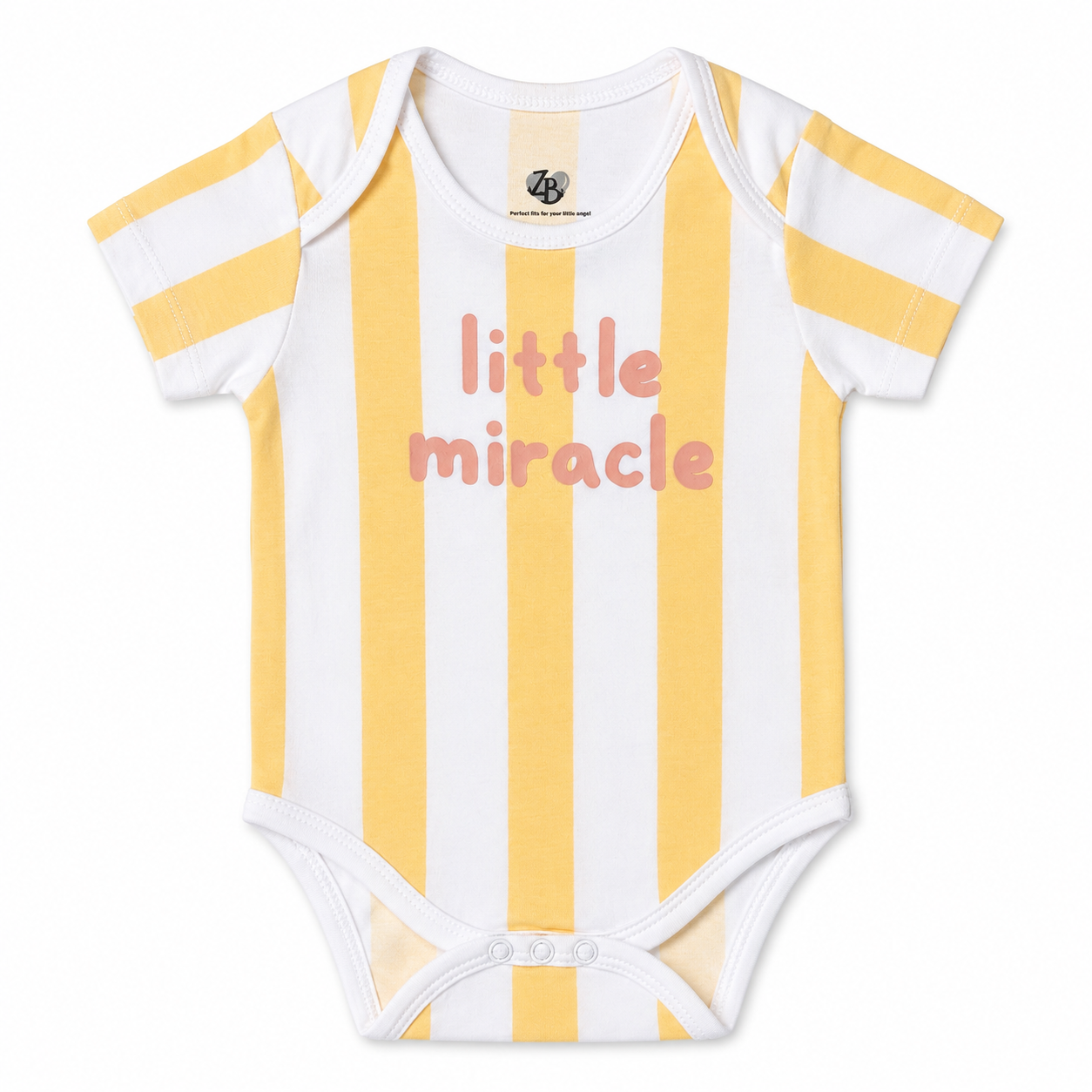 Baby Basic short-sleeve cotton bodysuit in an assorted ZB design – alternate product view