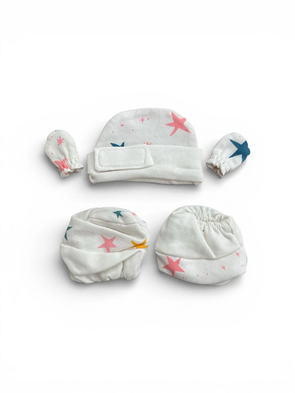 Preemie Cap, Mitten & Sock Set – Star Pattern