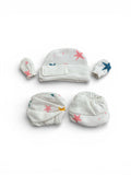 Preemie Cap, Mitten & Sock Set – Star Pattern