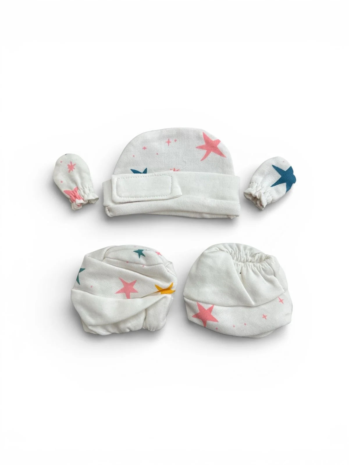 Preemie Cap, Mitten & Sock Set – Star Pattern