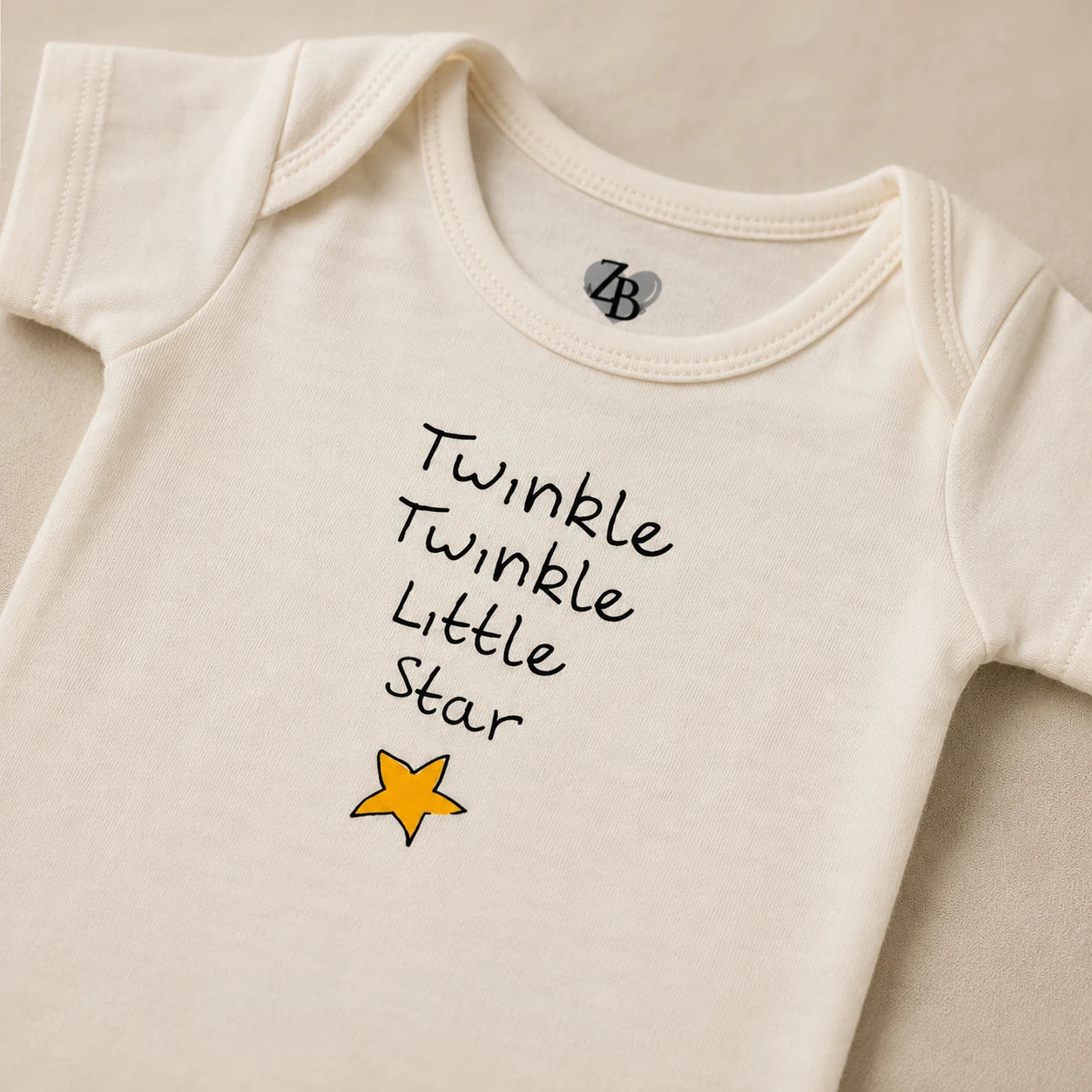 Baby Basic short-sleeve cotton bodysuit in an assorted ZB design – alternate product view