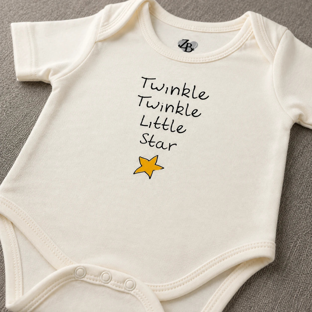 Baby Basic short-sleeve cotton bodysuit in an assorted ZB design – alternate product view