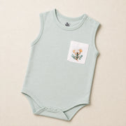 Little Koala sleeveless cotton baby bodysuit – alternate product view