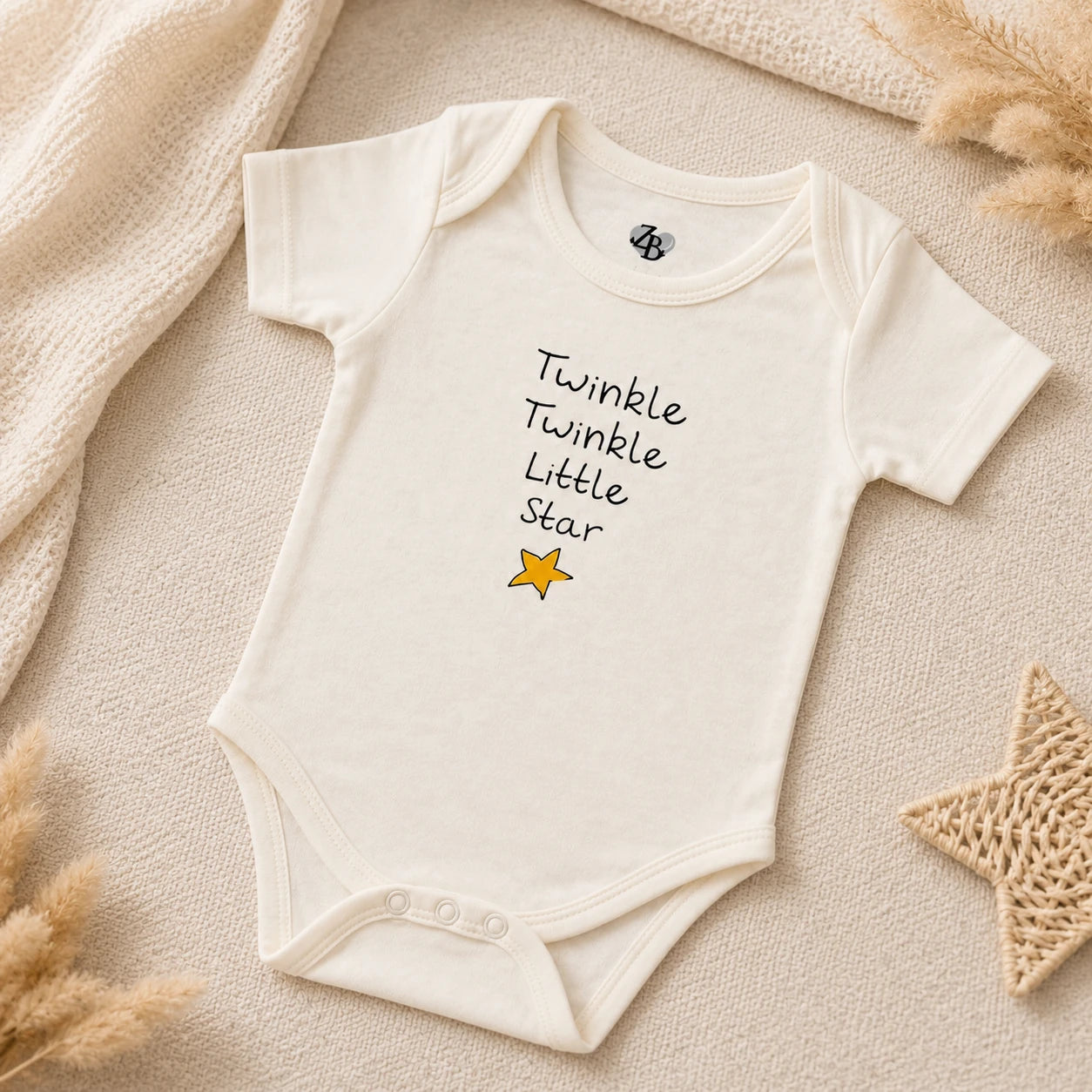 Baby representing newborn and growing baby clothing